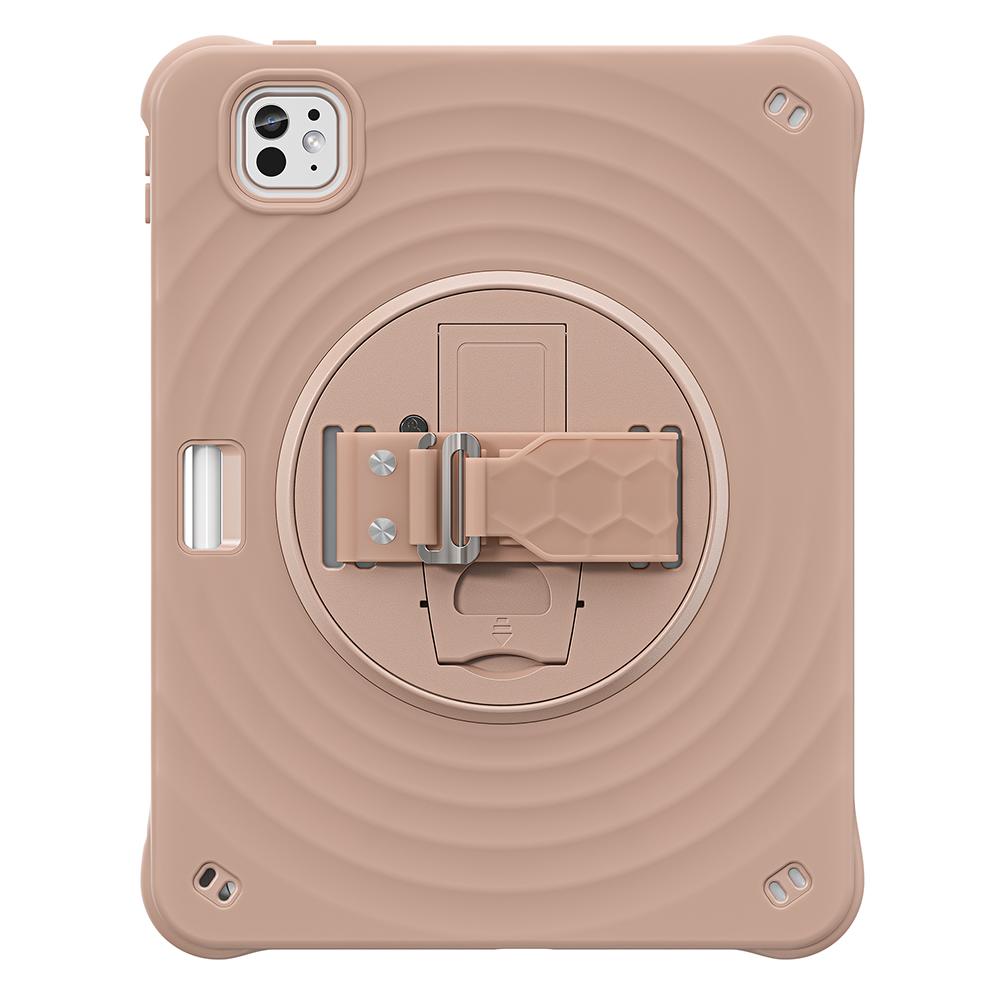 For iPad Pro 11 (2024) Case Hand Strap Kickstand TPU+PC+Silicone Tablet Cover