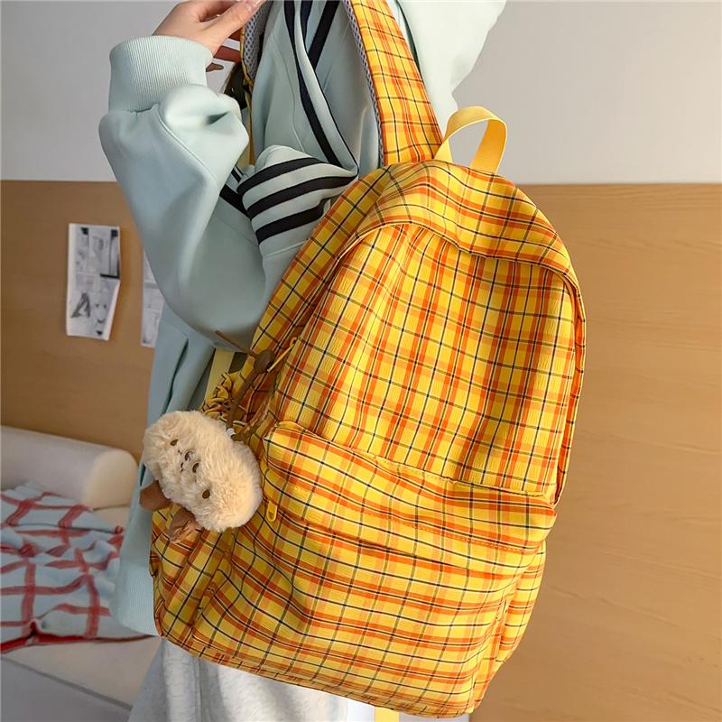 Plaid Schoolbag Women's Lightweight Backpack