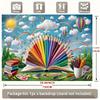 Colorful Pencil & Book Backdrop, Art Classroom Photography Background