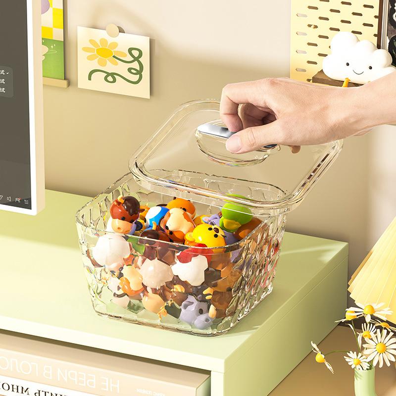 Desktop storage box Large capacity hair accessories, jewelry box hair band Hair rope Hairpin jewelry Transparent storage box