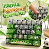 26 Keys Mechanical Keyboard Squeeze Toy Panda Print Keyboard Keychain  For Adults,Teenagers,Kid