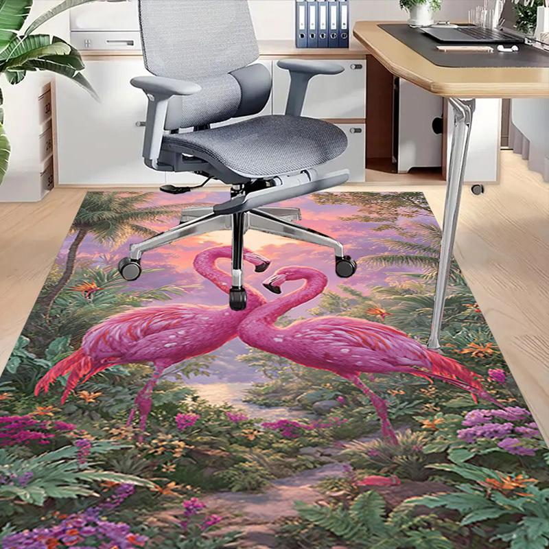 1PC Flamingo Jungle Extra Large Non Slip Floor Carpet, Office, Family, Studio   Large Area Rug Indoor Rugs, Bold Statement Piece