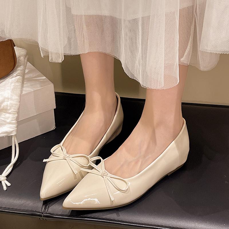 

Мода 2025 Новая МОДА Балетки Женские Мягкая Подошва Бин Оэс Весна Лето Новые Узел Слипоны Плоские Балетки Фэшн Одиночные Оэс 35 бежевый