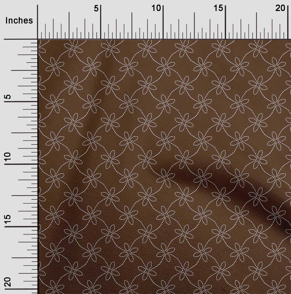 oneOone Cotton Flex Fabric Artistic Floral Sashiko Print Sewing Fabric BTY 40 Inch