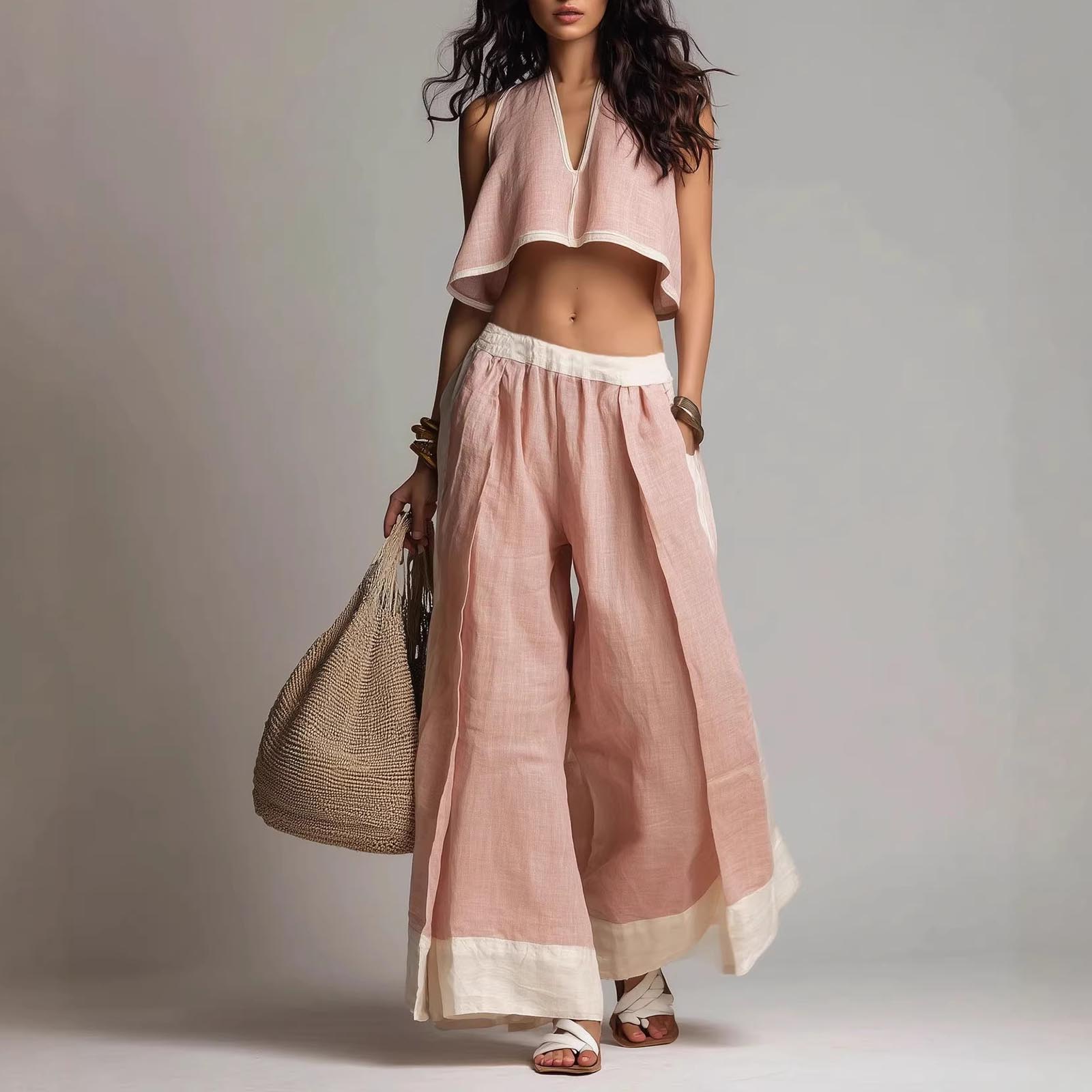 

Two Piece Sets For Women Casual Long Sleeve Shirts And Short Pants XS рожевий