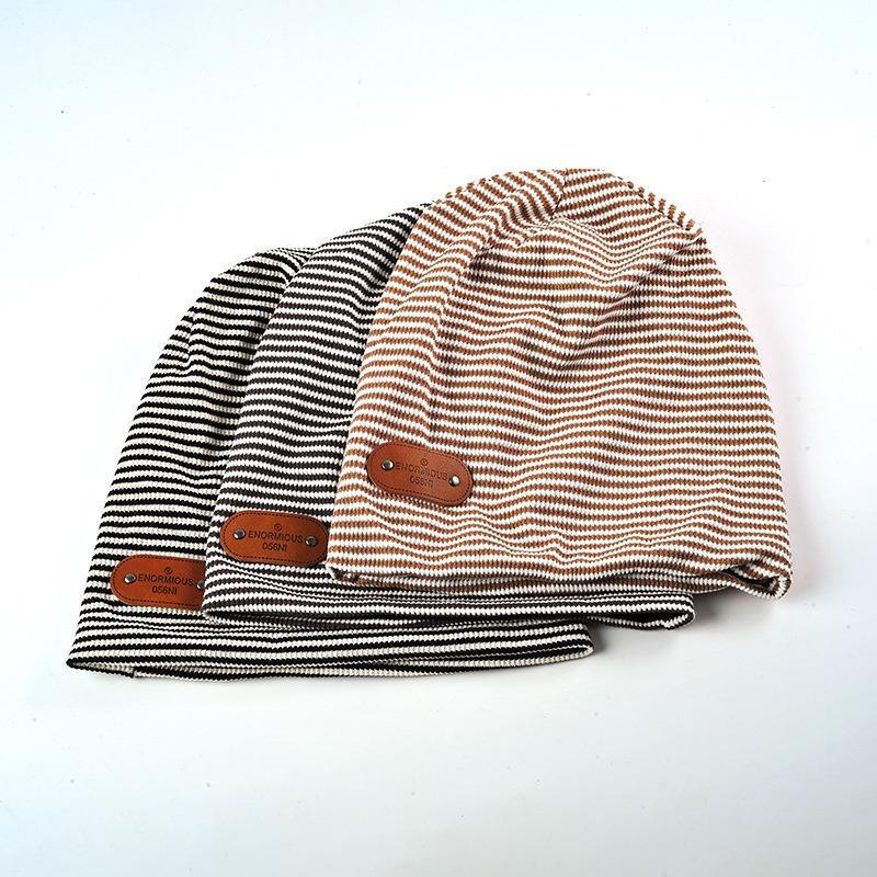 Hat Women's Versatile Striped Thin Baotou Knitted Hat Personalized Retro