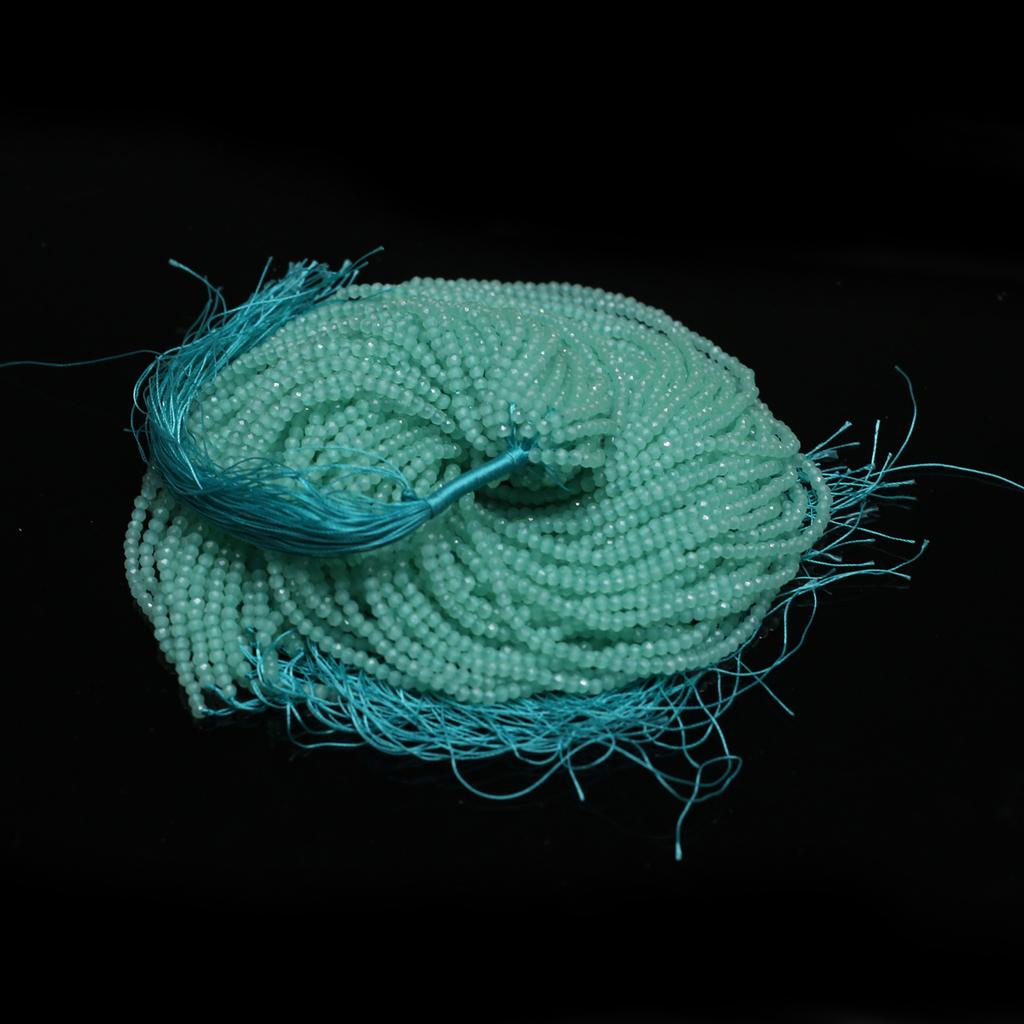 10er-Strang, Energie-Naturstein-Spinell-Perlen, 3 mm runde grüne lose Abstandsperlen zur Schmuckherstellung DIY St. Patrick's Day Geschenk Basteln Handarbeit 38cm