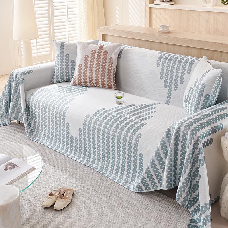

Summer Cool Ice Silk Sofa Towel Full Covered Black Technology Sofa Slipcover Integrated All-Inclusive Sofa Cover 180*130cm