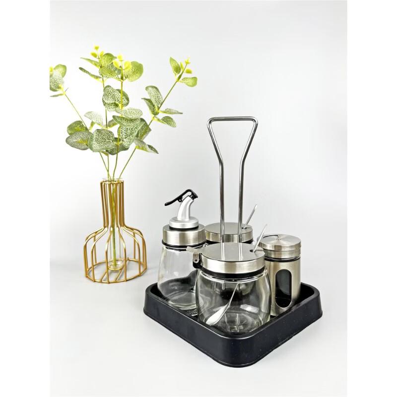 OEING Glass Tabletop Seasoning & Condiment Set