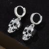 Gothic Dark Personalized Creative Skull Pendant Earrings Men and Women Classic Vintage Holiday Party Zircon Gifts