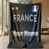 Custom Text Flannel Throw Blanket, Lightweight Cozy Bed Sofa BlanketFrance National Football Team