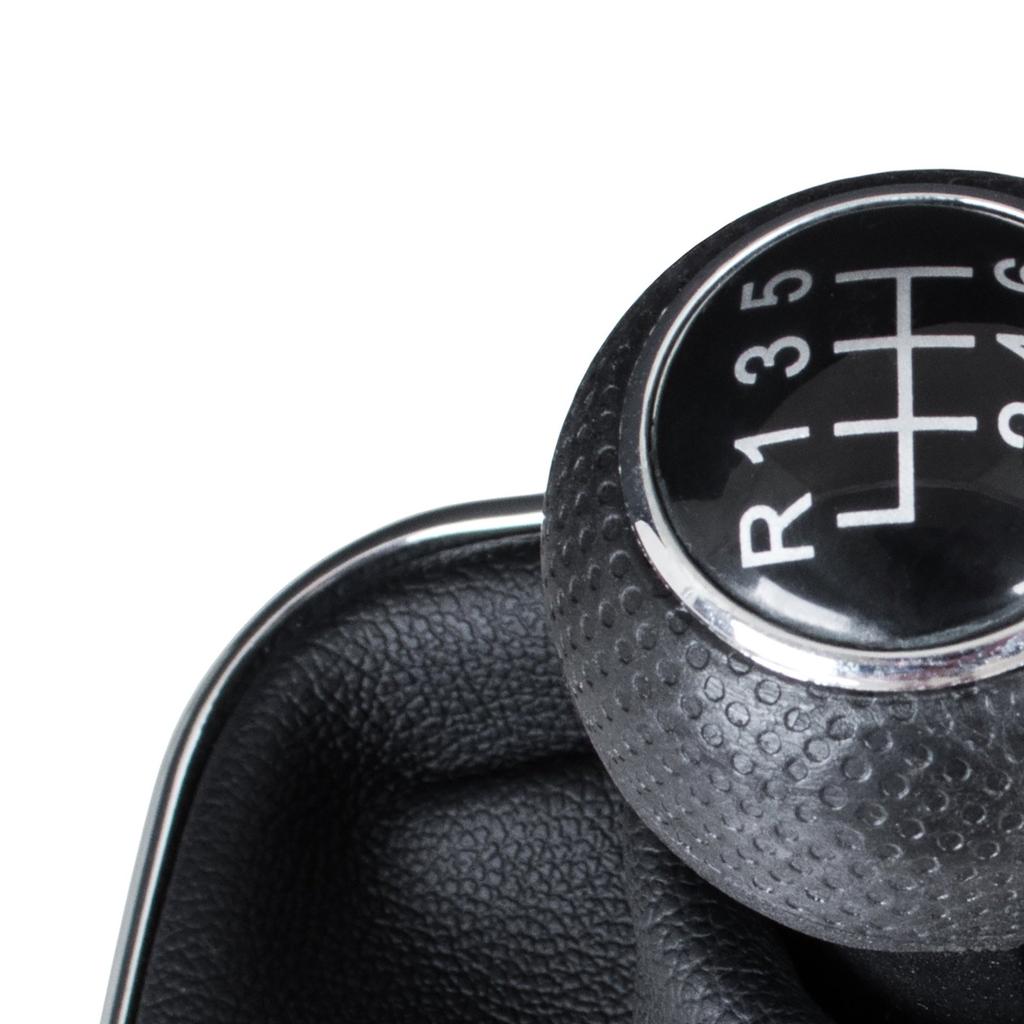 VW Golf IV 97-03 Gear Shift Knob Black + Gaiter with Chrome Frame, 6-Speed, 12mm Hole