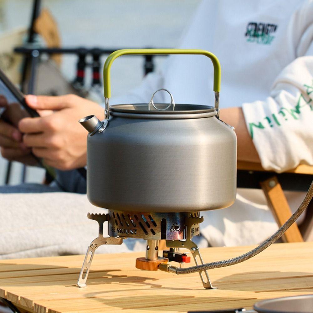 Aluminum Alloy Camping Coffee Kettle with Storage Bag Anti-scalding Handle Outdoor Teapot Short Spout Non-slip Water Boilers