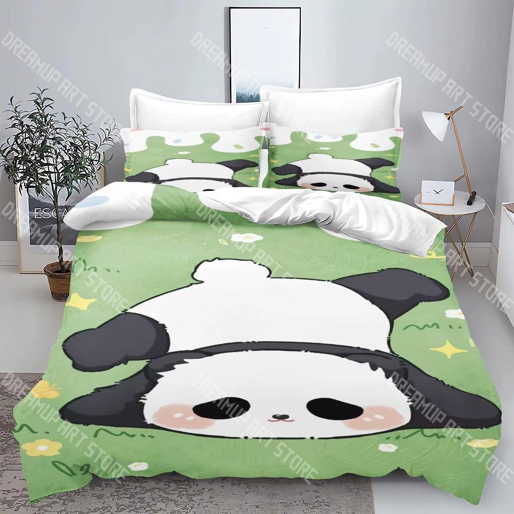 Fashion Cute Cartoon Panda Bedding Set Single Twin Full Queen King Size Bed Set Kids Bedroom Duvetcover Sets Bed Sheet Set