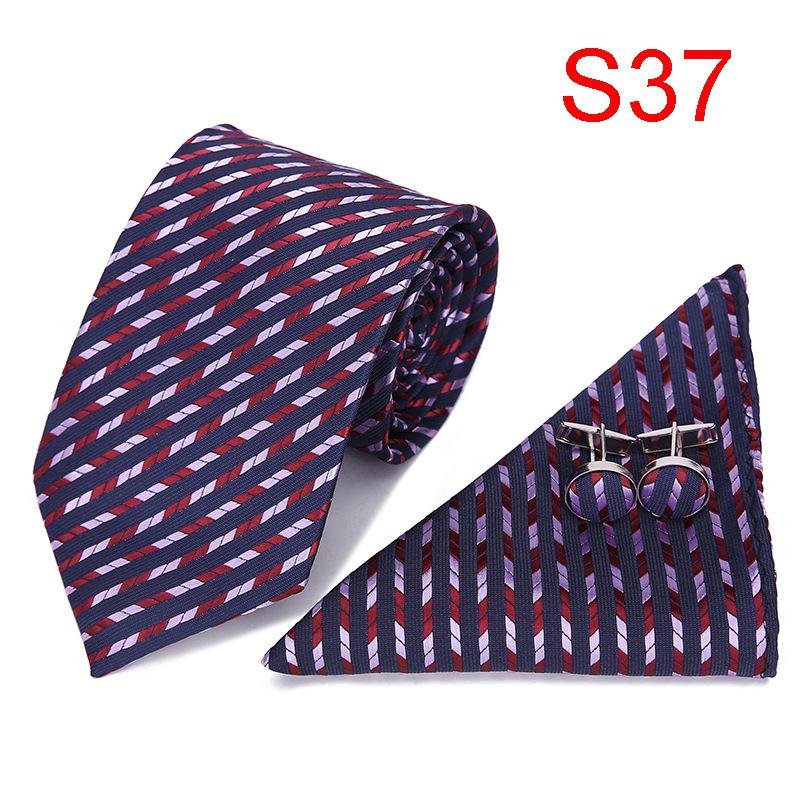 7.5Cm Business Tie Men'S Tie Set, Wedding Polyester Tie Gift Box