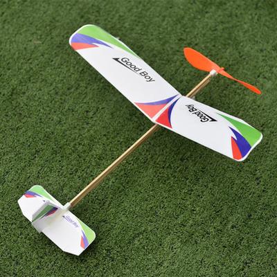 Rubber Band Powered Aircraft Model Kids Educational Throwing Glider Airplane Toddlers Boys