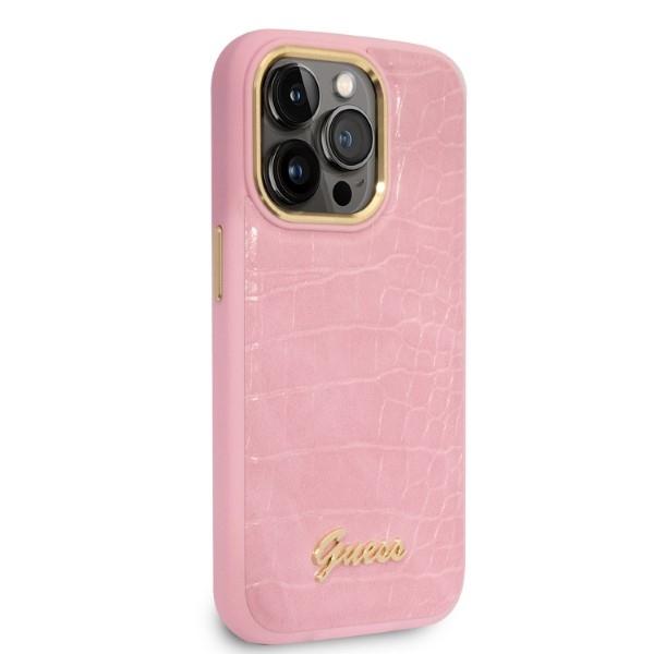 Guess Guhcp14Lhgcrhp Iphone 14 Pro 6,1 Różowy/Pink Hardcase Croco Collection