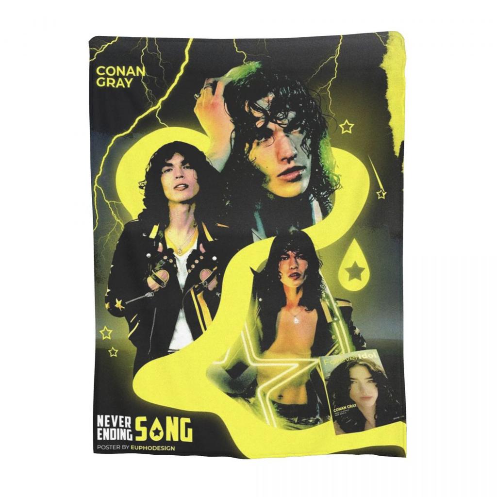 Conan Gray Poster Pop Singer Posters Blankets Throw Blanket Lightweight Throw Blankets for Bedroom Office Throws Bedspread Quilt