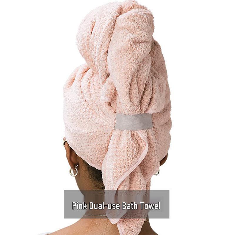 

Women s Quick-Dry Coral Fleece Hair Cap & Bath Towel Combo 60*100cm