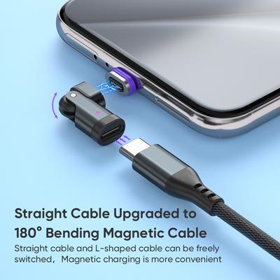 240W Type-C Adapter & USB-C To C Fast Charging Cable - Magnetic USB-C Female Converter for Macbook/iPhone 16/15/Xiaomi
