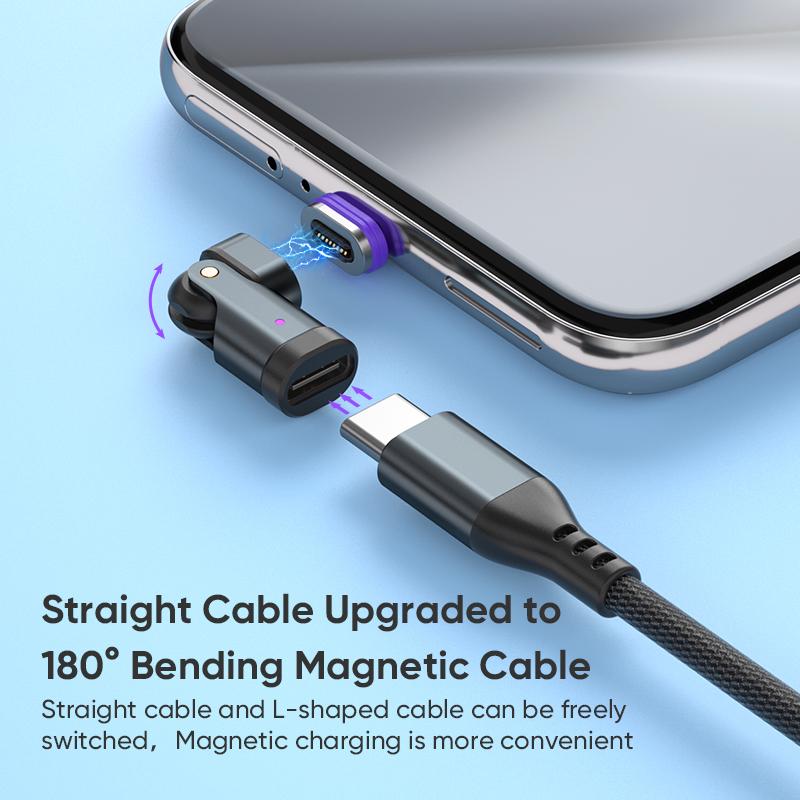 240W Type-C Adapter & USB-C to C Fast Charging Cable - Magnetic USB-C Female Converter for Macbook/iPhone 16/15/Xiaomi