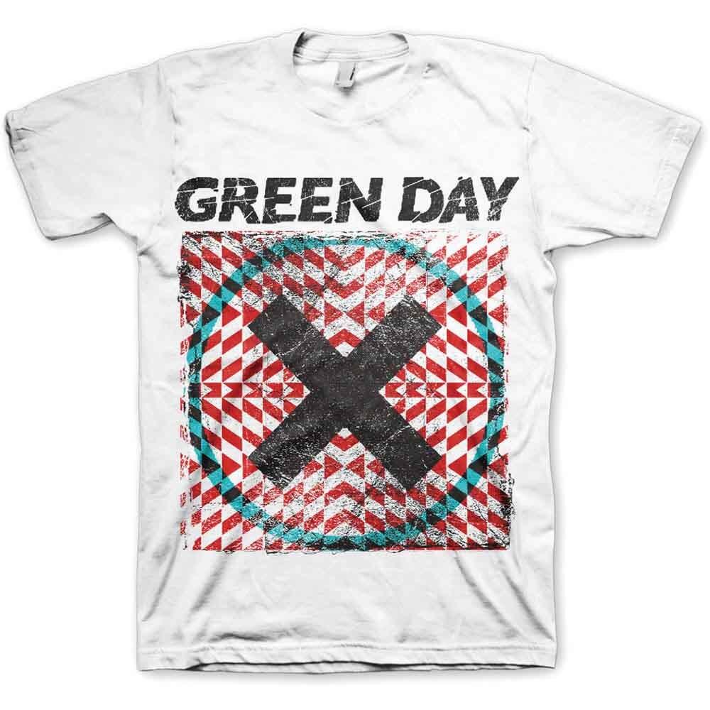 Green Day Men s Xllusion Short Sleeve T-Shirt, White, X-Large S