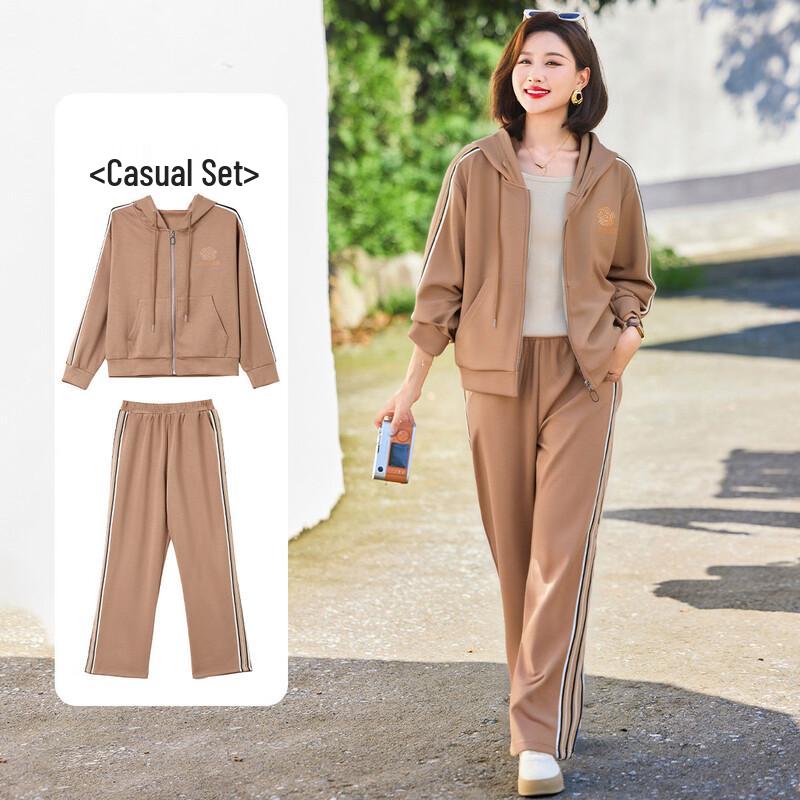 Women's Casual Hooded Short Jacket & Sportswear Set