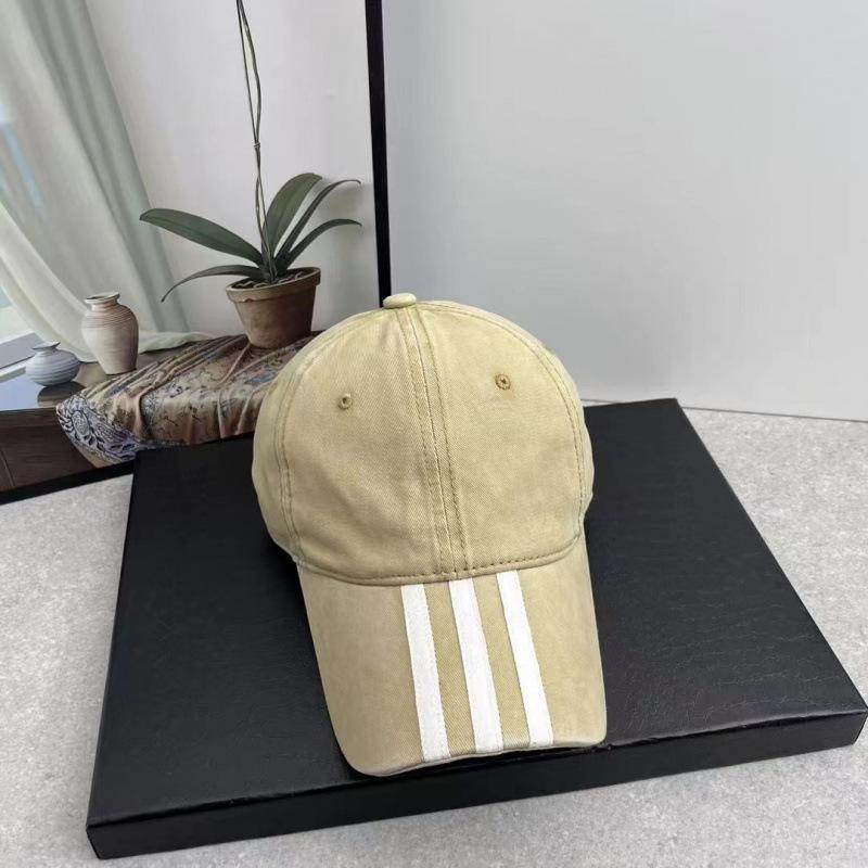 Hat Men and Women Outdoor Baseball Cap Spring Solid Color Extended Brim Baseball Cap Striped Hat Black Cotton