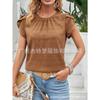 IHUASU Women's Fashion Casual O-Neck Short Sleeve Blouses & Shirts