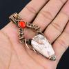 Rhodochrosite, Coral Gemstone Pure Copper Wire Wrapped Handmade Pendant Jewelry