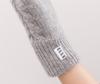 ELLE Cashmere Knit Fluffy and Cable Christmas Brand Case Included Free Women's 100% Gloves, Soft, Skin-Friendly, Pattern, Gift, Logo, (Gray, Size)