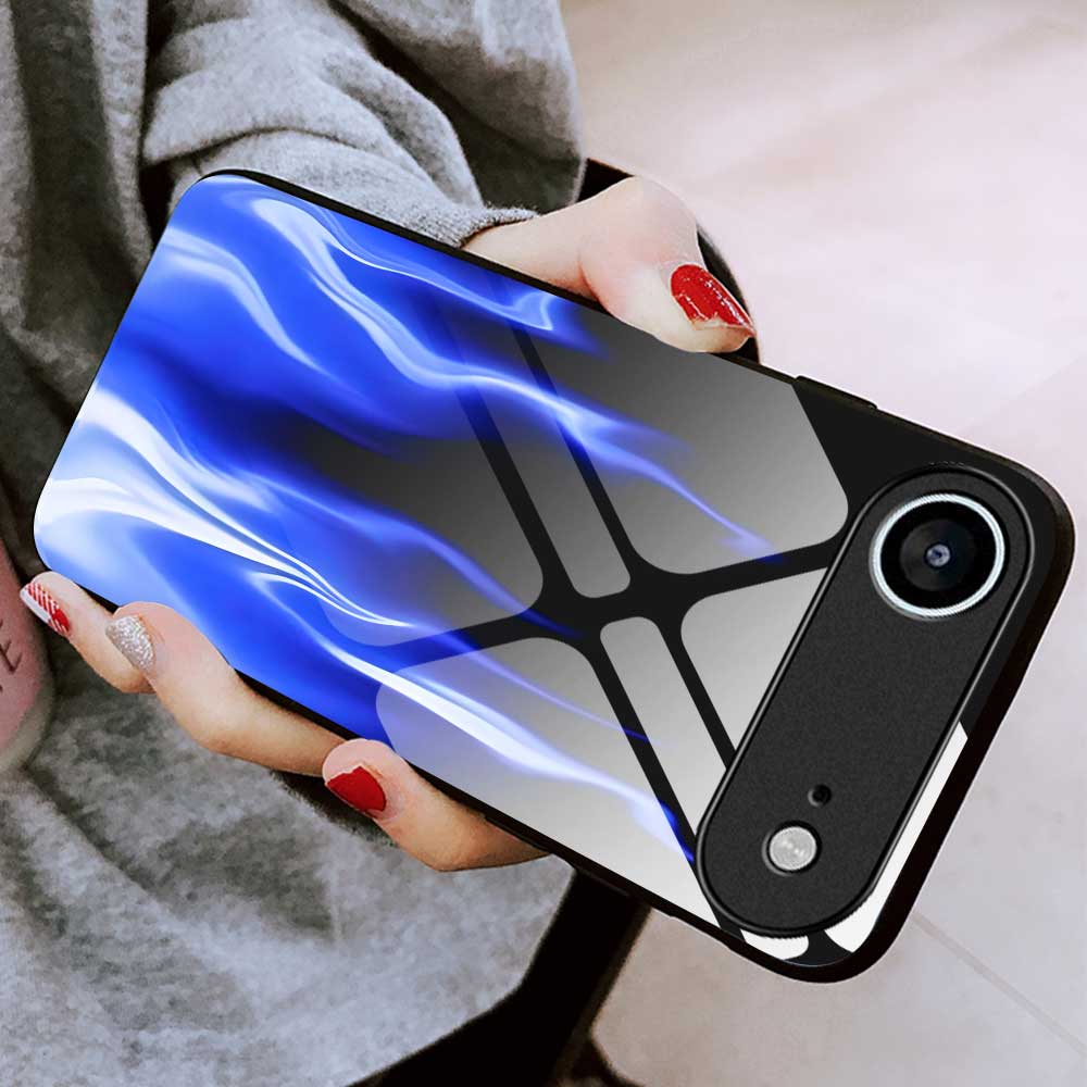 For iPhone 17 Air Case Anti Drop TPU PC Tempered Glass Pattern Printing Phone Back Cover