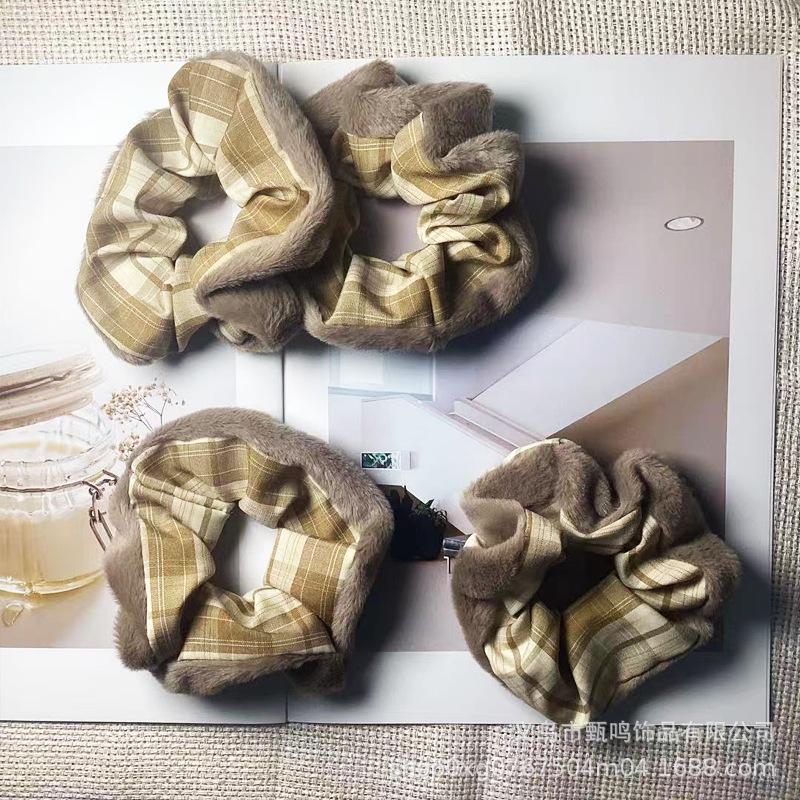 2025 Retro Multi-layer Color Block Scrunchies: Forest Style Hair Accessories for Women