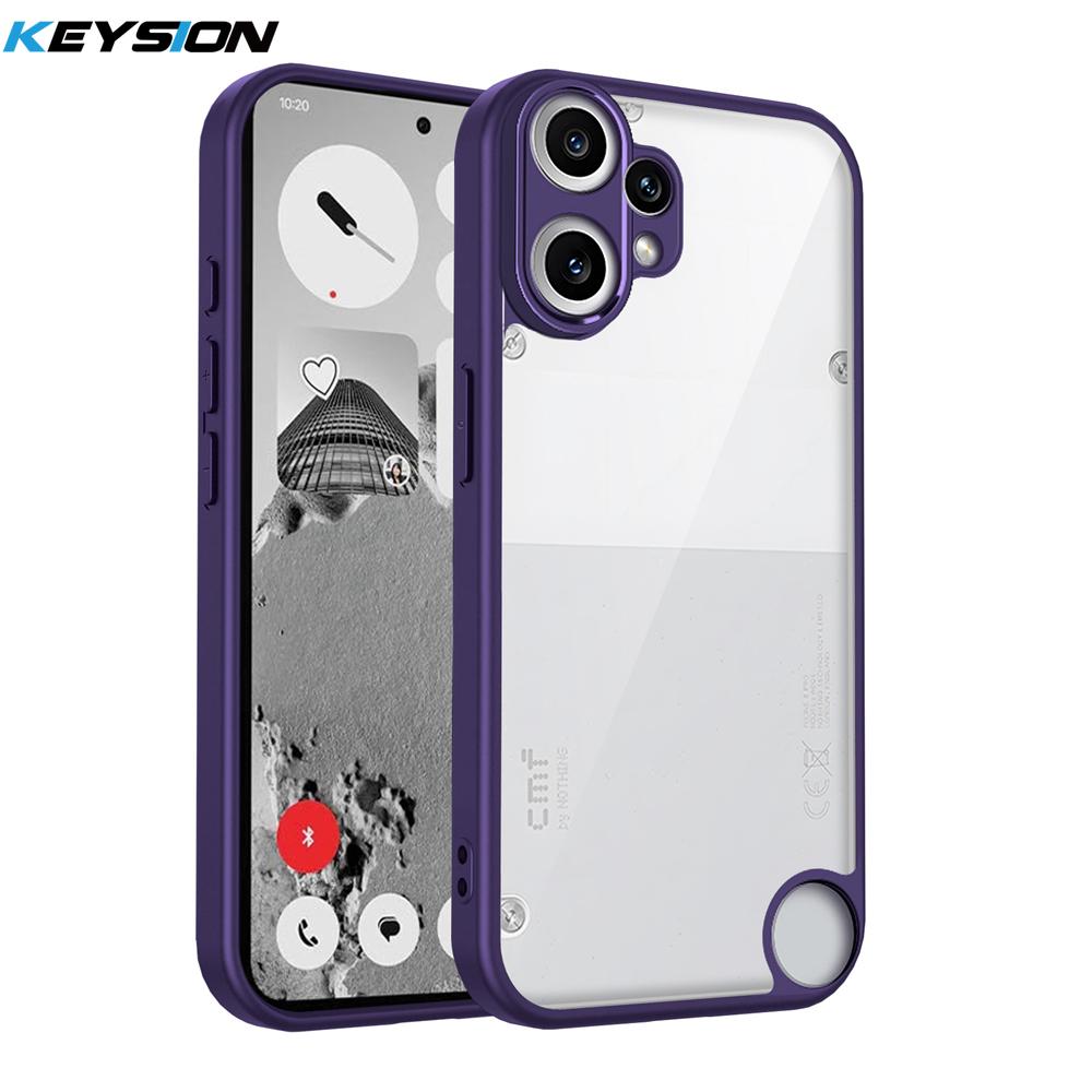 KEYSION Transparente Hülle für Nothing CMF Phone 2 Pro 1 Weiches Silikon + PC Klare Stoßfeste Handy-Rückabdeckung für CMF Phone 1 2 Pro