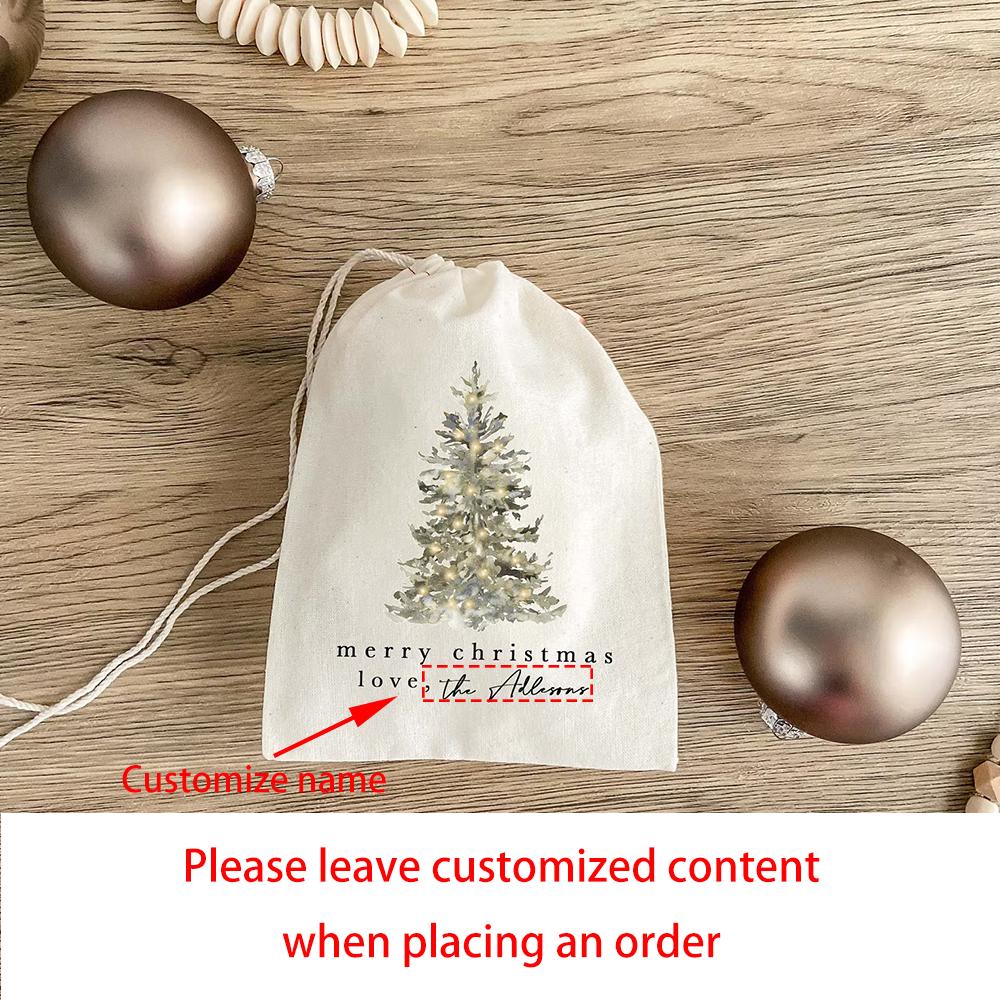 

Custom 5Pcs Christmas Tree Favor Bag Christmas Party Decor Supplies Holiday Hangover Kit Drawstring Treat Bag Santa Sacks Gift 5pcs 13x18cm