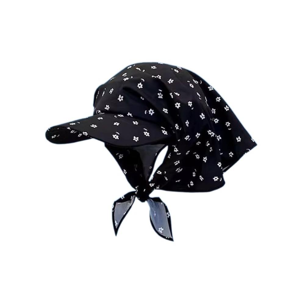 

Sun-Proof Headscarf Caps Flower Printing Baseball Cap Fashion Sun Protection Hat Summer Travel чёрный