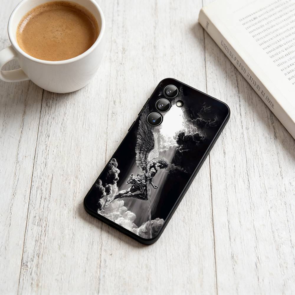 Dark Angel Phone Case For Samsung Galaxy A73,A72,A71,A70,A53,A52,A51,Others Soft Black Cover