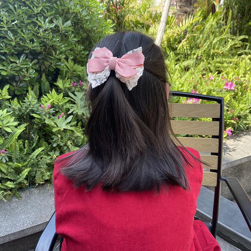 Children's Korean Hair Clips: Bows, Lace, Fashionable Princess Headwear for Little Girls