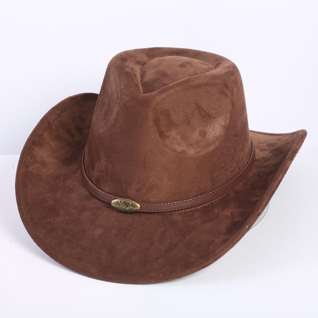 Popular European and American classic suede western cowboy hat men's and women's fashion LO style peach heart cowboy hat