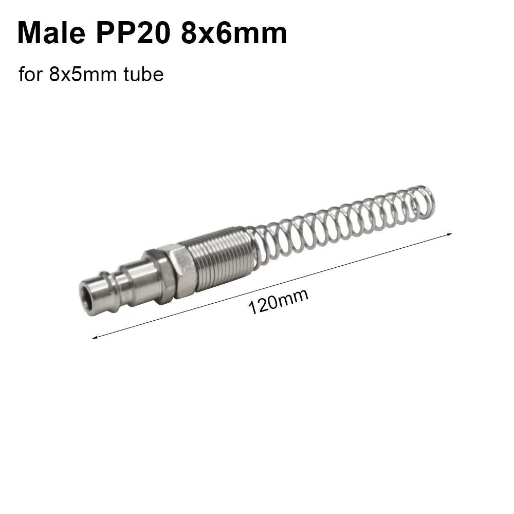 

1Pcs with Protective Spring Pneumatic Quick Coupling Standard EU SP PP 20 30 40 Air Hose Connector Iron Plated Nickel