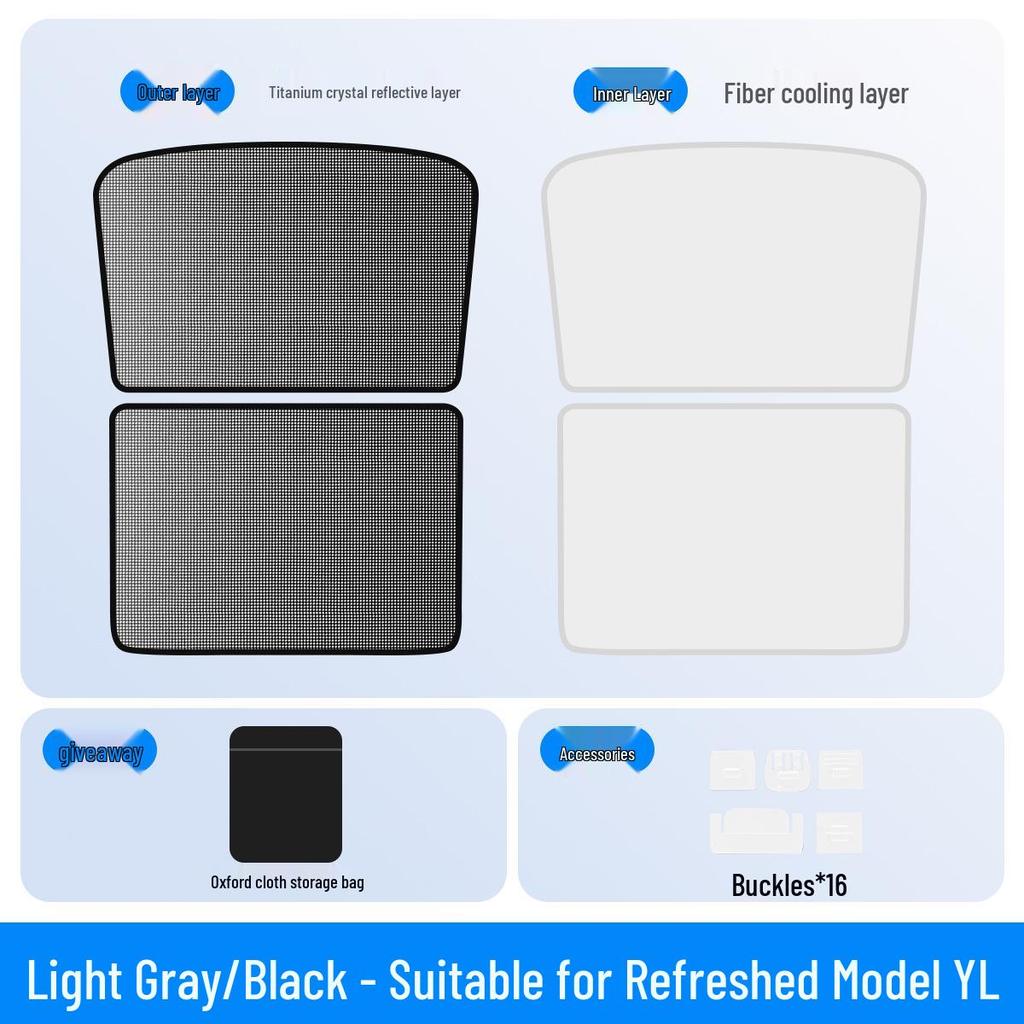 Tesla Model Y/3 Roof Sunshade Insulation