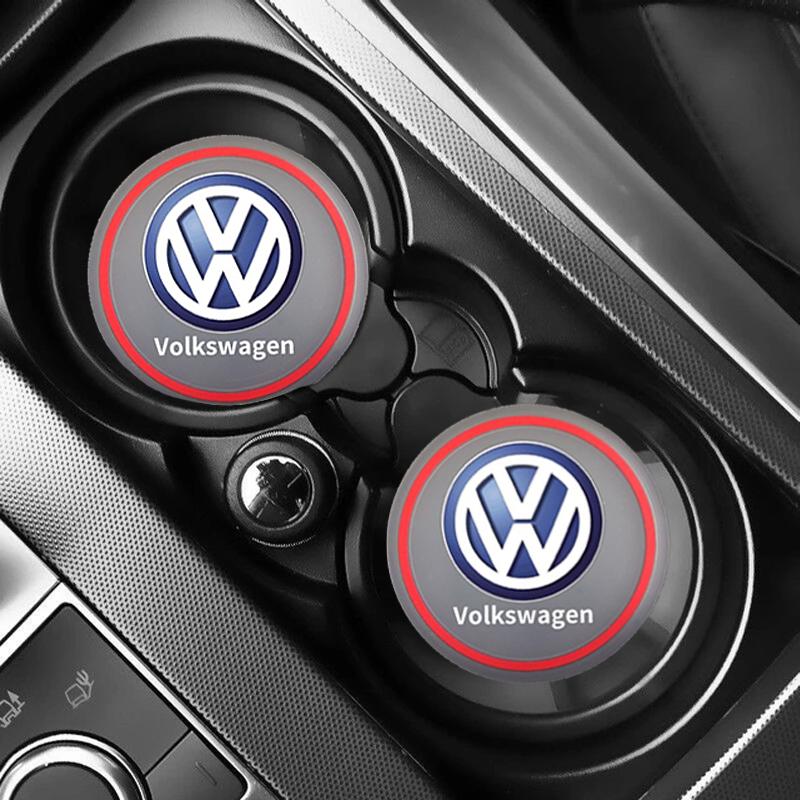 For VOLKSWAGEN VW 2pcs Car Water Cup Pad Bottle Holder Non-slip Mat For Volkswagen Golf Tiguan Jetta Transporter Passat T5 Polo 
