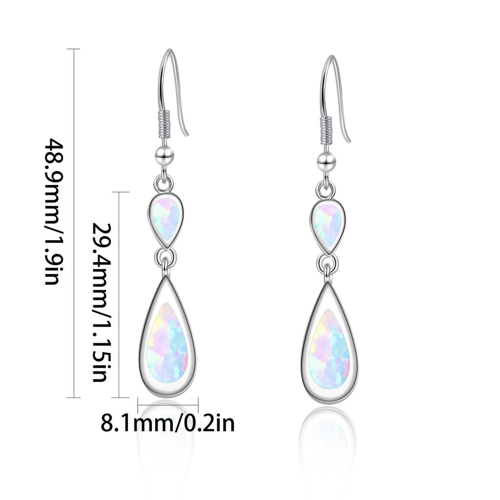 Europäischer Stil Australische Opal Wassertropfen Ohrringe