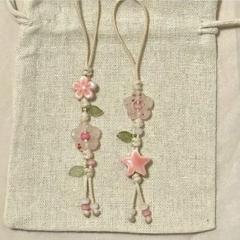 Einzigartiger Sternblumen-Handyanhänger Handgefertigter Anhänger Stilvolle Auto-Innenraumdekorationen für Taschen, Handys und Autos Verleiht einen einzigartigen Charme