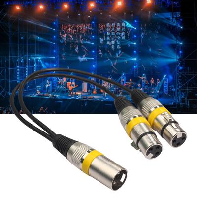 30cm Audio Cable Transmission Zinc Alloy Anti-winding Balanced 2 In 1 XLR Male