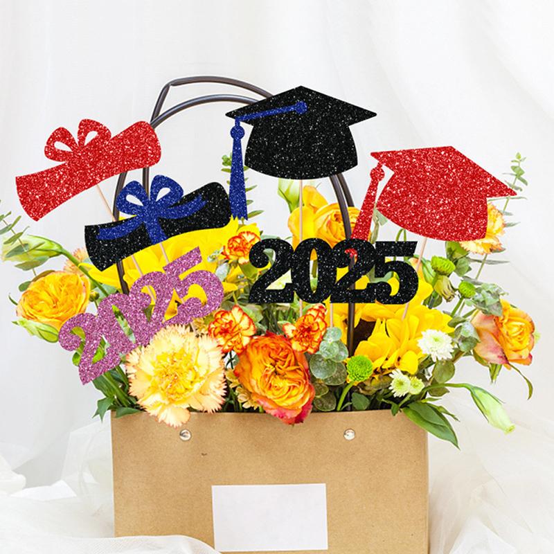 6Pcs Sided 2025 Graduation Party Centerpiece Sticks-Graduation Decorations Class