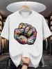 Men's Oversized Round Neck Short Sleeve T-Shirt - Loose Fit Casual Breathable Top Suitable for Summer & Year-Round Wear