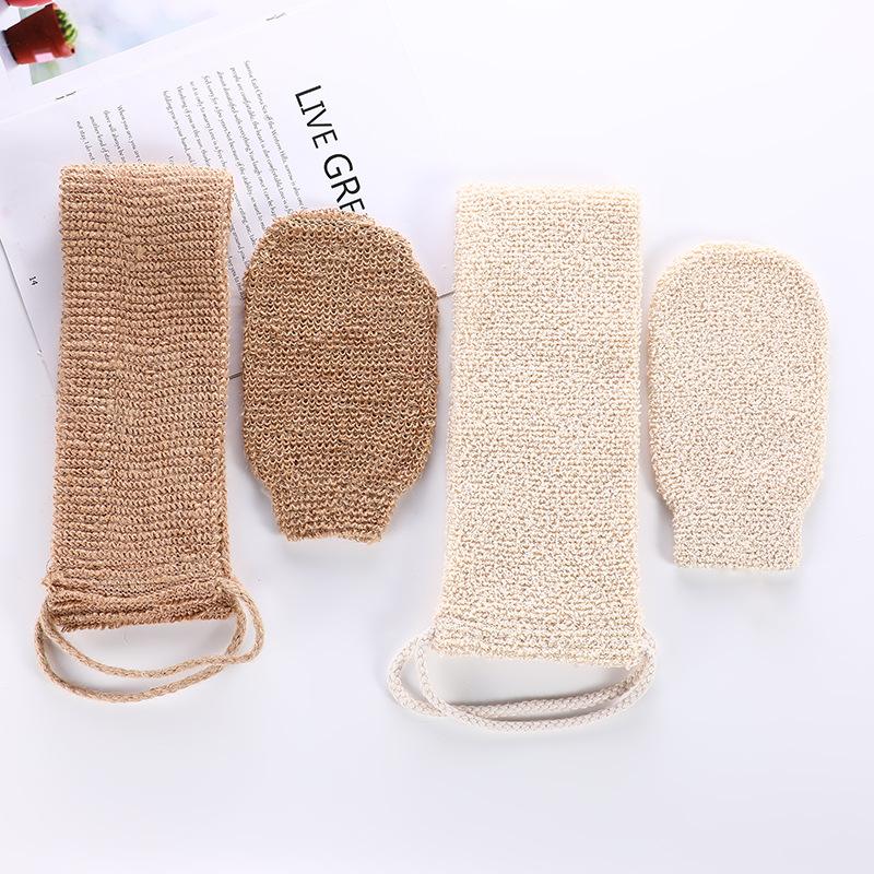 Body Cleaning Washcloth Sisal Hemp Cleaning Mud Rubbing Shower Set Home Hotel Shower Ball Back Exfoliating Skin Towel Bath Glove