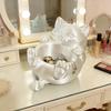 Cute 3D Printed Trinket Holder Plastic Jewelry Storage Box Modern Lucky Cat Storage Box  Office