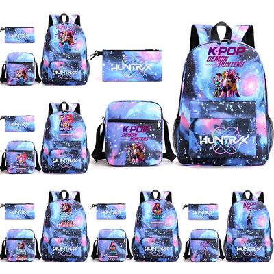 3Pcs/set Anime Printed Backpack with Shoulder Bag Pencil Case for Teenager Student Boy Girl School Bag Large Capacity Bookbag Kid Gift Rucksak